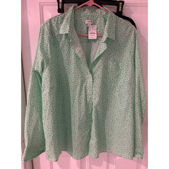 J. Crew Tops - J.Crew Button-Up Shirt Floral Print Long Sleeve‎ Top Blouse 3X